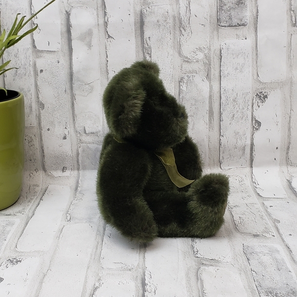 Vintage First and Main Avocado Plush Green Teddy Bear, 8" Seated - Picture 6 of 11